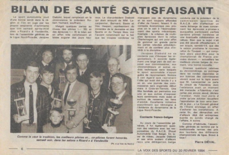 ANNEE 1984 FIN DE SAISON DANS LA PRESSE